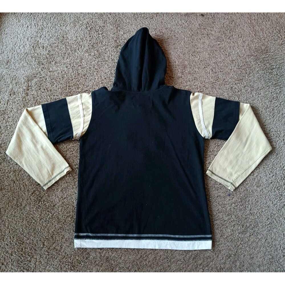 Vintage Pittsburgh Penguins Hoodie Kids Size Large Embroidered Black Sweatshirt - Picture 6 of 8